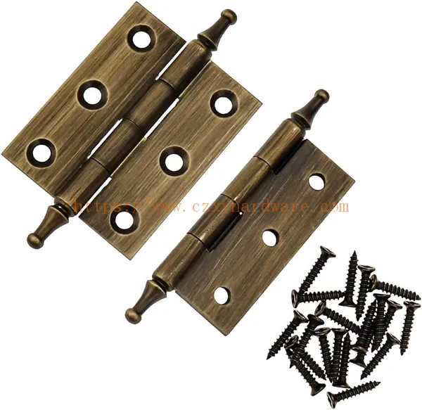 Modern Design Antique Pure Brass Hinge Crown Head 2pcs for Furniture Cabinet Drawer Door